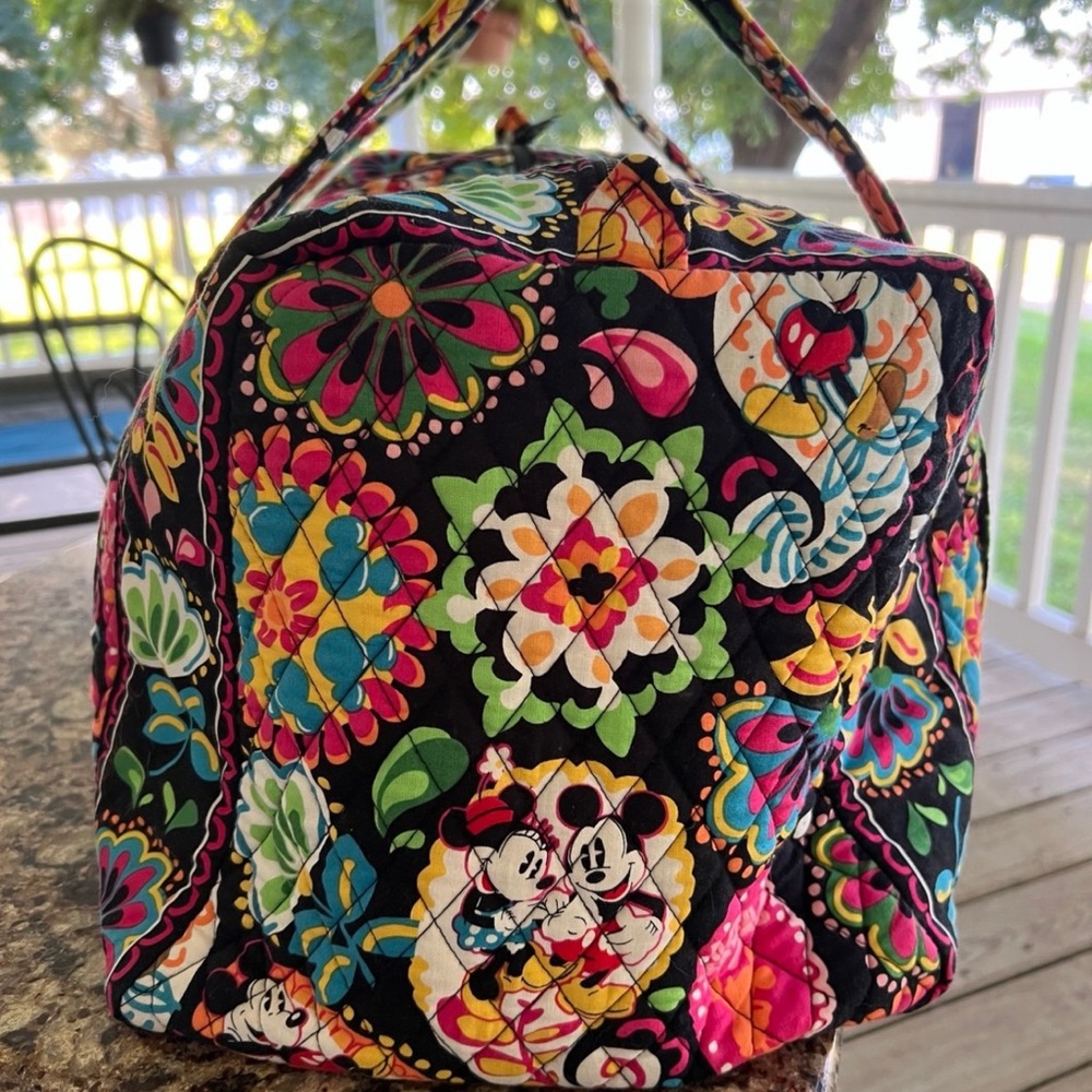 Vera Bradley Black Quilted Floral & Paisley Travel Duffel - Picture 11 of 15
